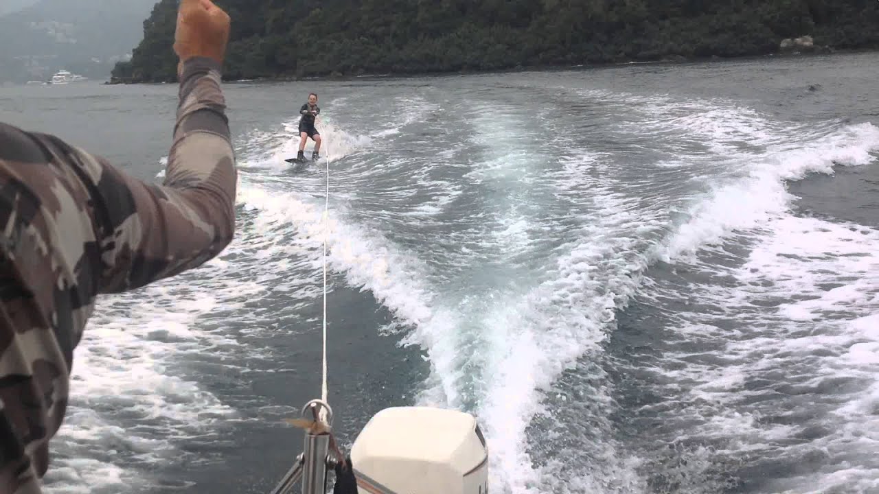 George cutting it up on the wakeboard