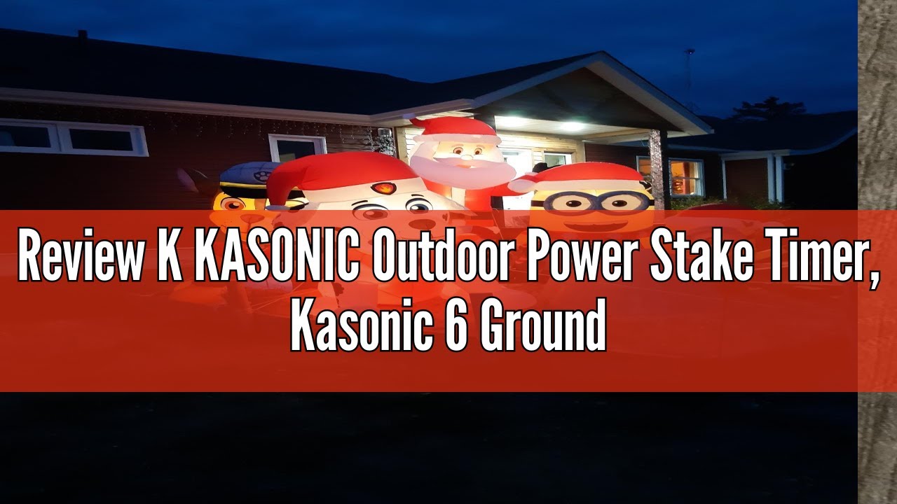 Review K KASONIC Outdoor Power Stake Timer, Kasonic 6 Grounded Outlets Mechanical Timer for Yard&Gar