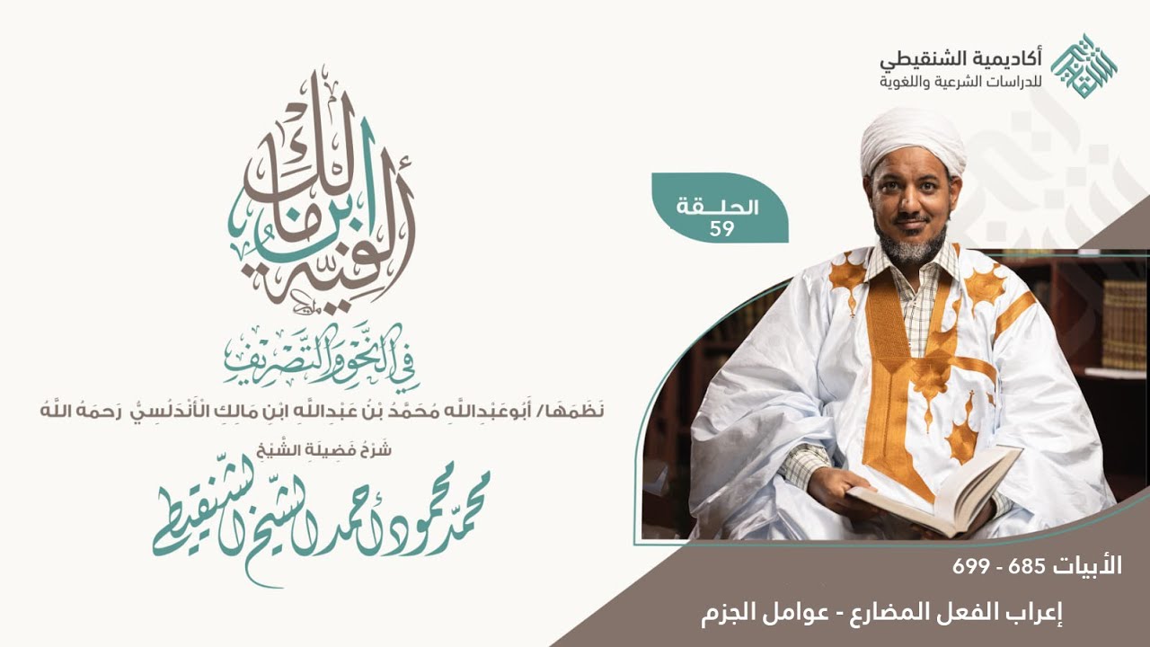شرح ألفية ابن مالك||59 - تتمة باب إعراب الفعل المضارع - عوامل الجزم|| الشيخ محمد محمود الشنقيطي
