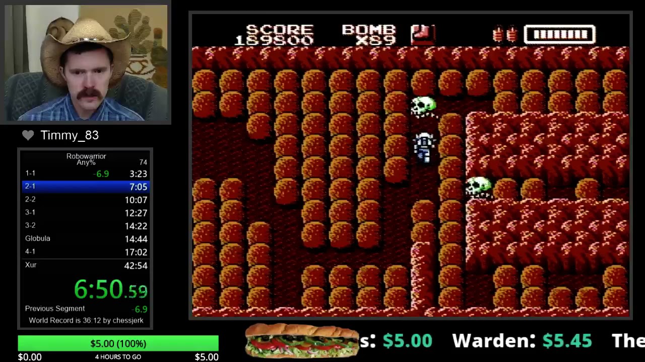 RoboWarrior NES speedrun in 42:33 by Arcus