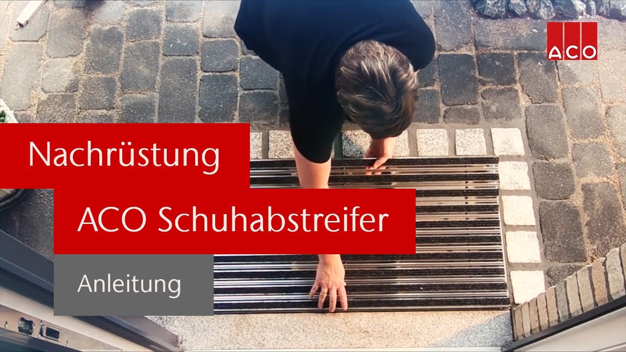 Nachträglicher Einbau eines ACO Schuhabstreifers für den Hauseingang