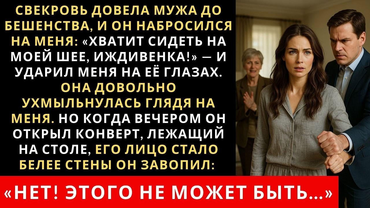 Свекровь науськала мужа и он набросился на меня заявив   Хватит сидеть на моей шее, иждивенка!