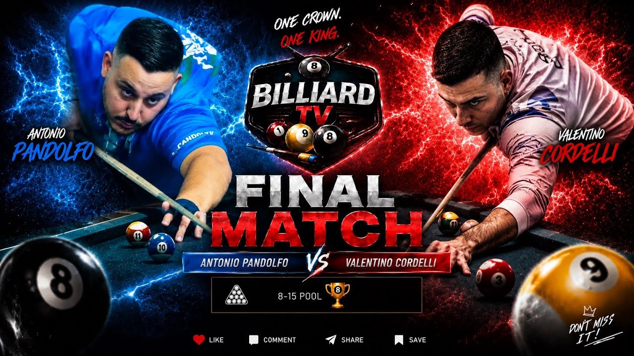CORDELLI VALENTINO VS PANDOLFO ANTONIO Campionato Italiano BILLIARD TV