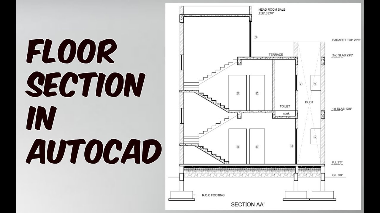 floor section in autocad fast and easy