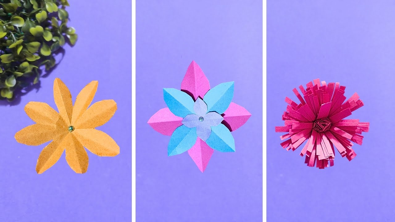 How to make beautiful Paper flowers! Paper flower crafts | Paper crafts