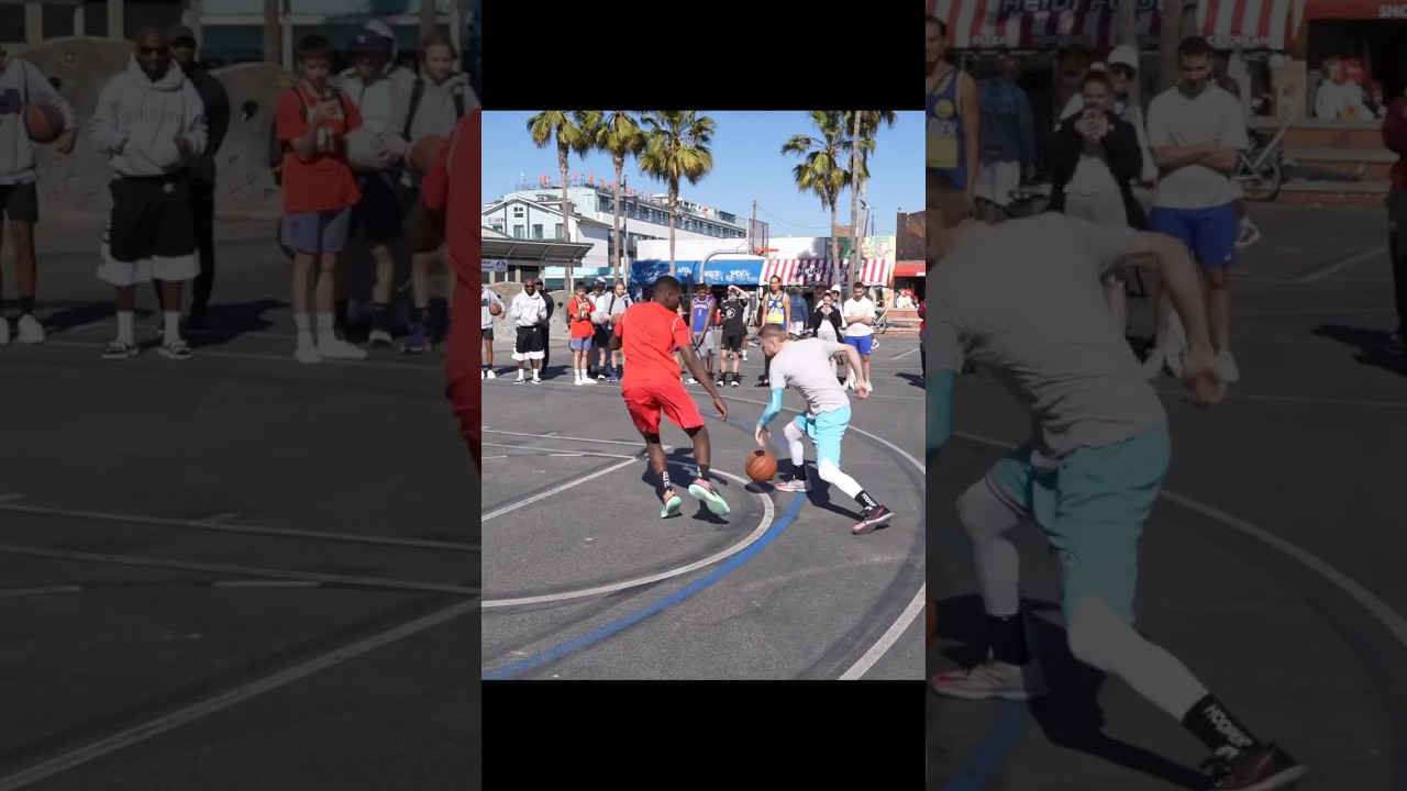 Professor BREAKS Defender&rsquo;s Ankle Without Moving at Venice Beach. Stand-still Shamgod Move.