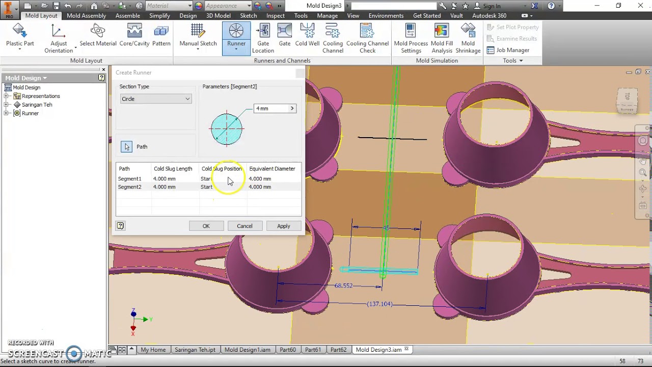 autodesk inventor tutorial  | Molding part 1