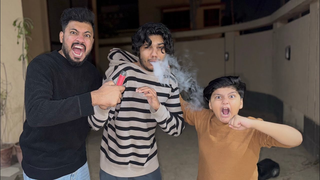 Abdullah ko vape 💨 pety howy pakar leya 😳||Anas Bhai ny bht mara ||Karachi food eat festival me gaye
