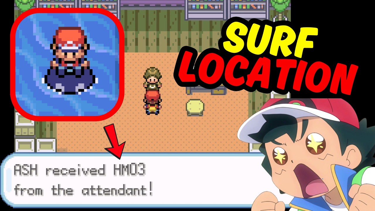 Как найти HM03 Surf в Pokemon FireRed/LeafGreen (а также HM Strength!)