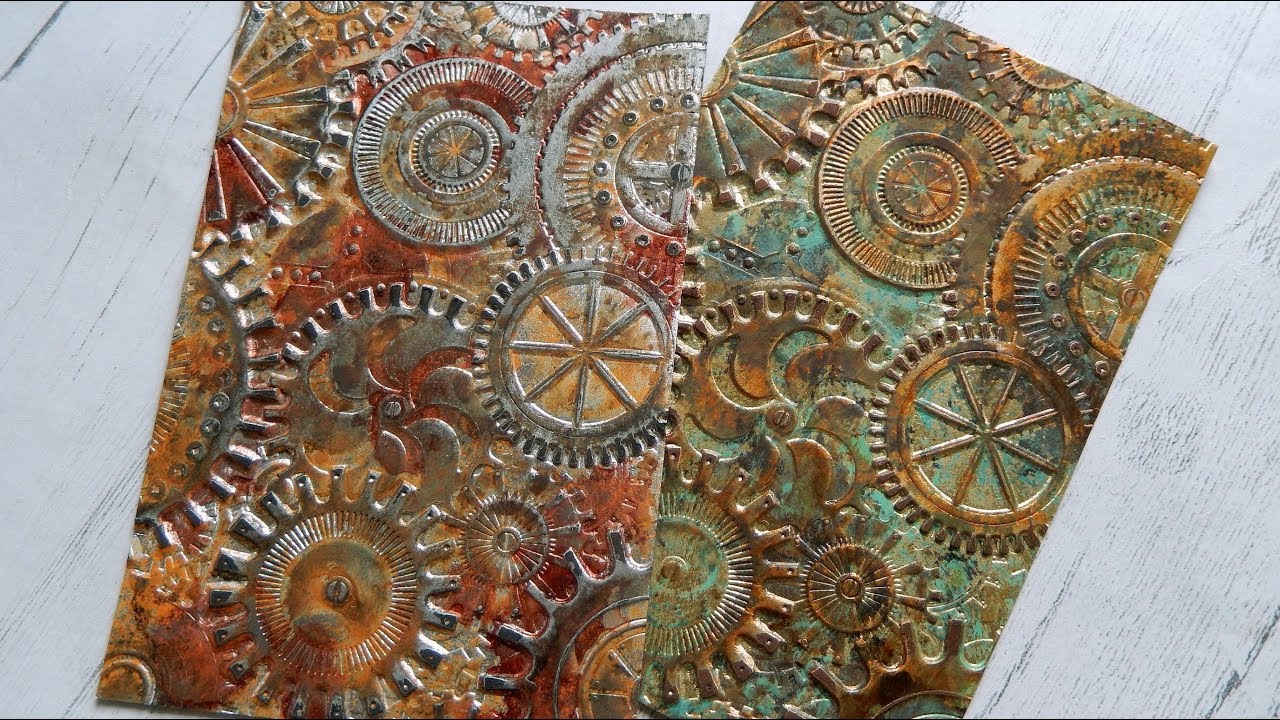 How To Recreate Faux Metal Effects using Distress Paints, Alcohol Inks and Archival Inks for Frilly