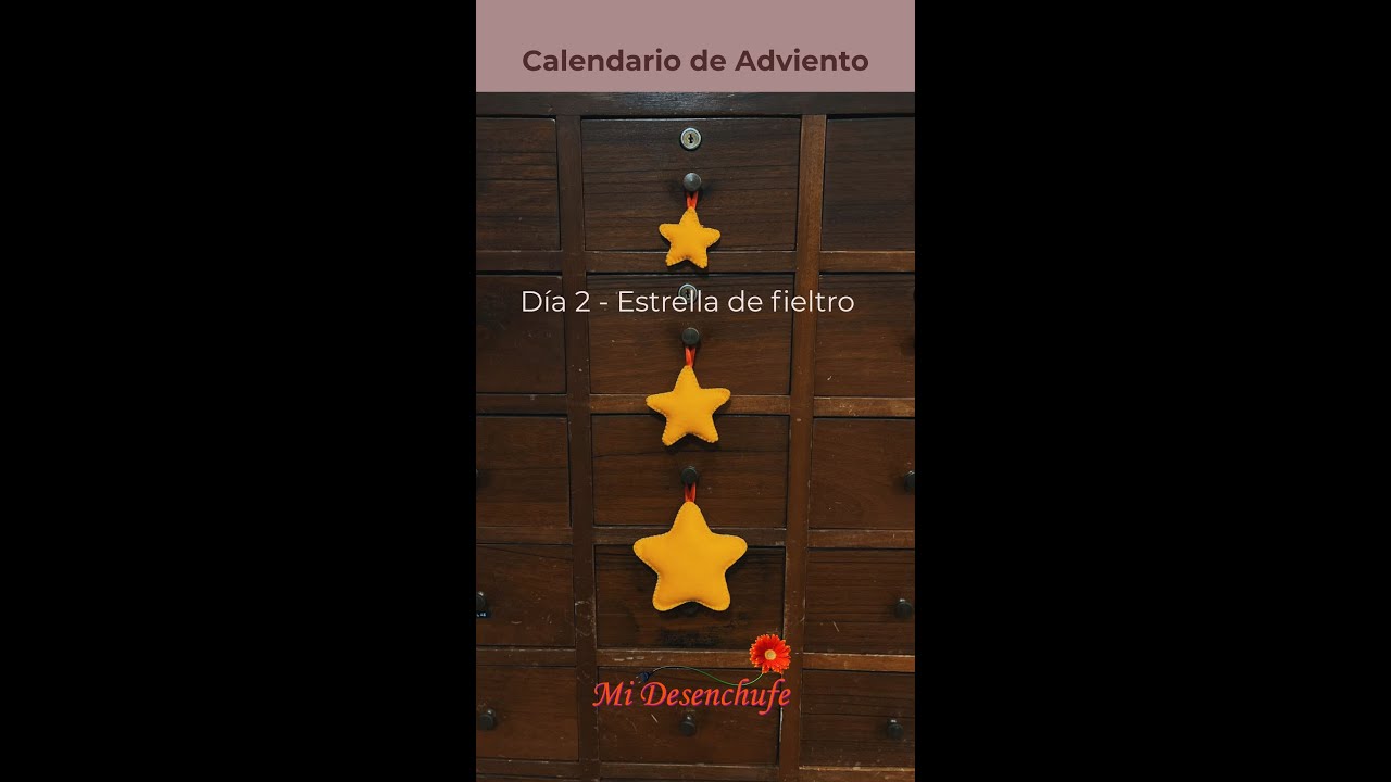 D&iacute;a 2: Estrellas de fieltro con punto fest&oacute;n - Calendario de adviento