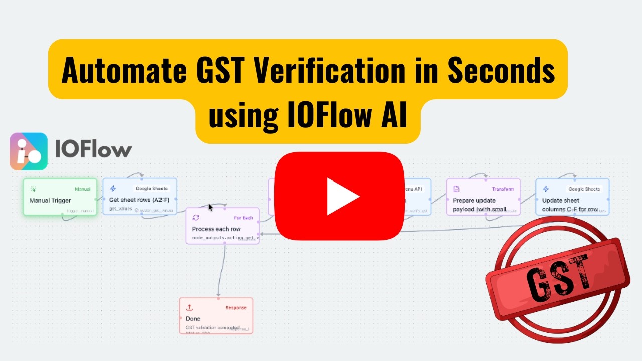 Automate GST Verification in Seconds using IOFlow AI | Step-by-Step Demo