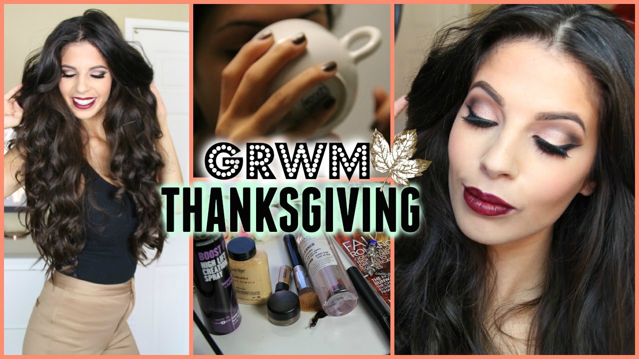 Get Ready With Me: Thanksgiving Day (Hair, Makeup, Outfit)