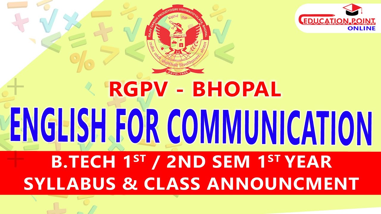 Syllabus | English for Communication (Communication Skills)  RGPV B.Tech 1st Year 1 Sem  / 2nd Sem
