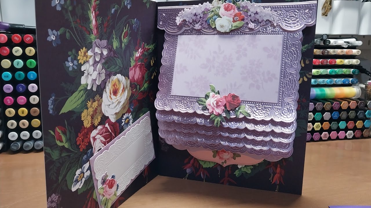 Anna Griffin waterfall dies, let's make an 8x10 waterfall album book card!