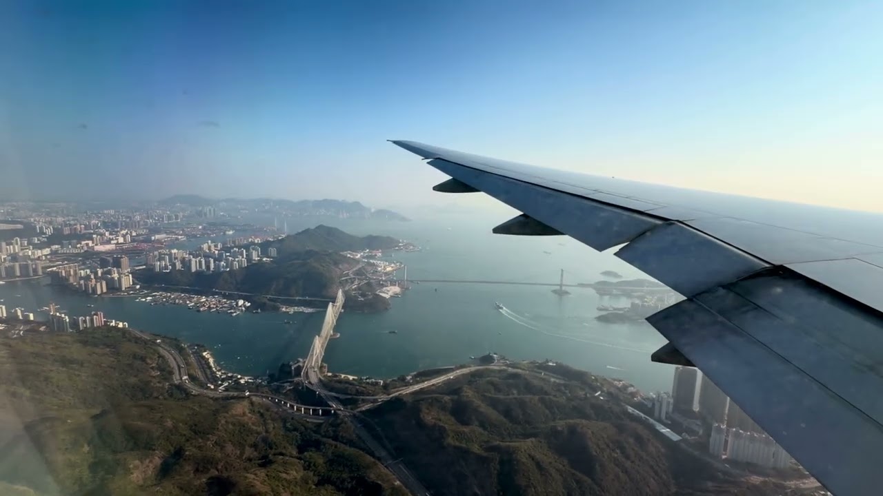 Cathay Pacific 777-300 Epic Landing at Hong Kong International | Fly Over the City