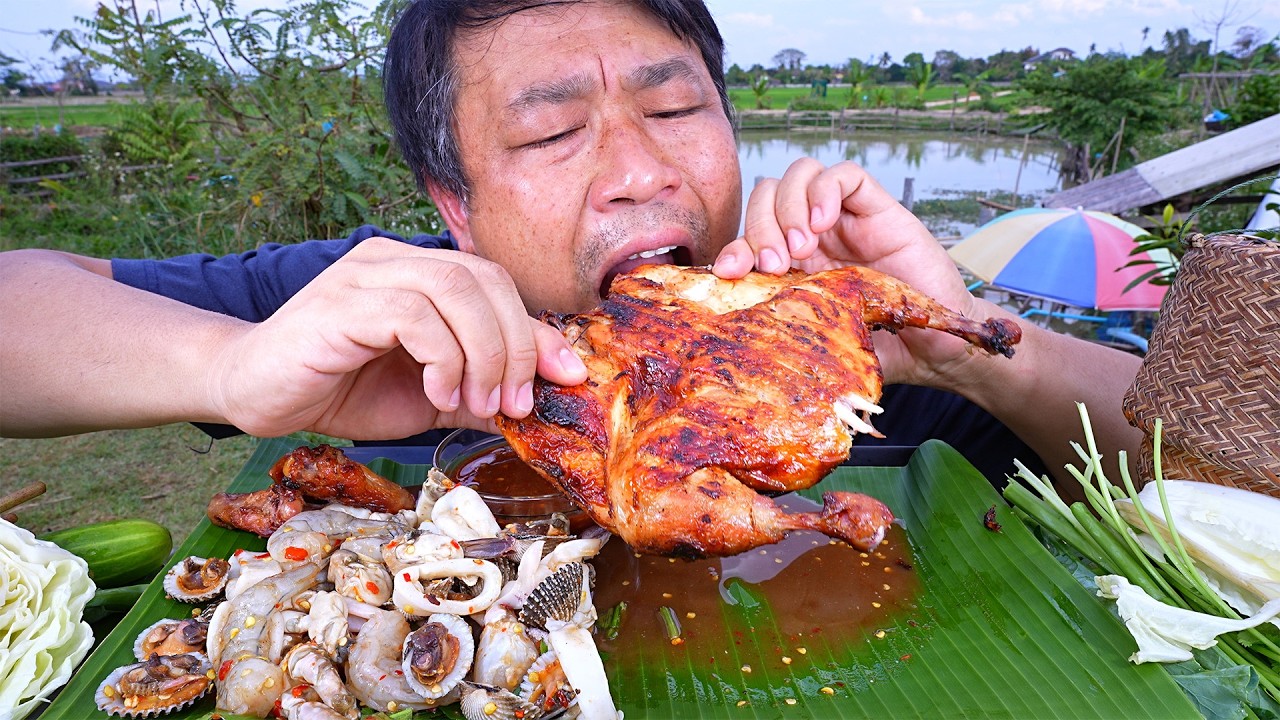 ไก่ย่าง1ตัวกินกับเหลารวมทะเล ลำแต๊ๆ-02-03-2026-
