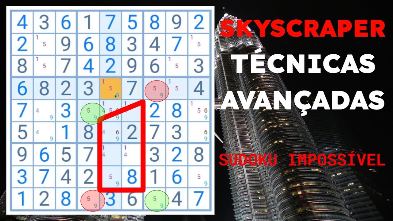 SKYSCRAPER TÉCNICAS AVANÇADAS   SUDOKU IMPOSSÍVEL