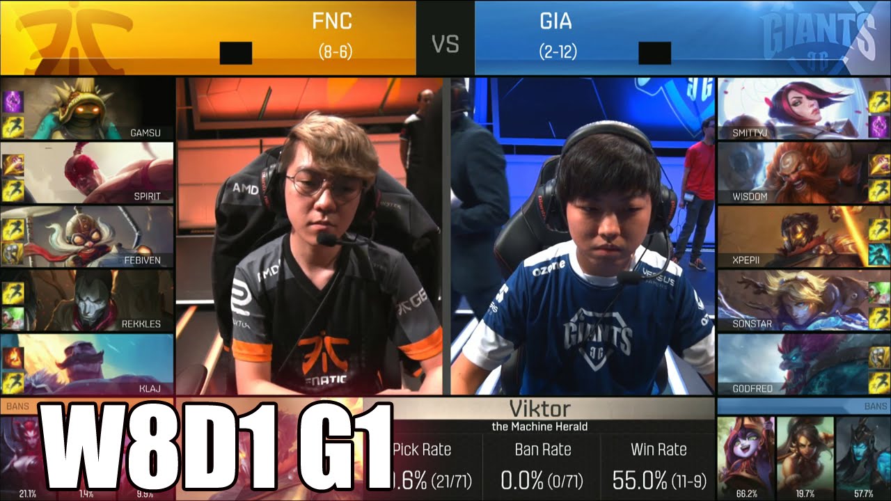 Fnatic vs GIANTS | Week 8 Day 1 S6 EU LCS Spring 2016 | FNC vs GIA G2 W8D1 1080p