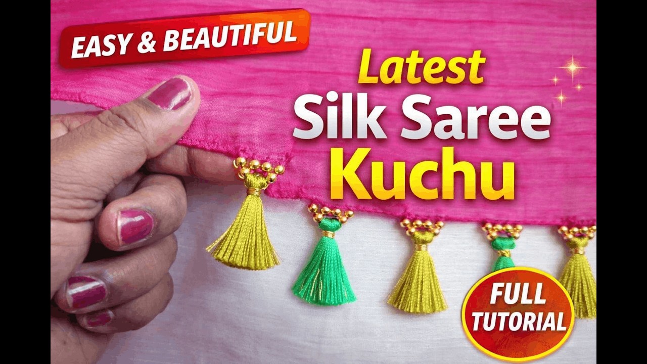 Latest Silk Saree Kuchu Design | Easy Thread Tassels with Beads | Lakshmi Designs