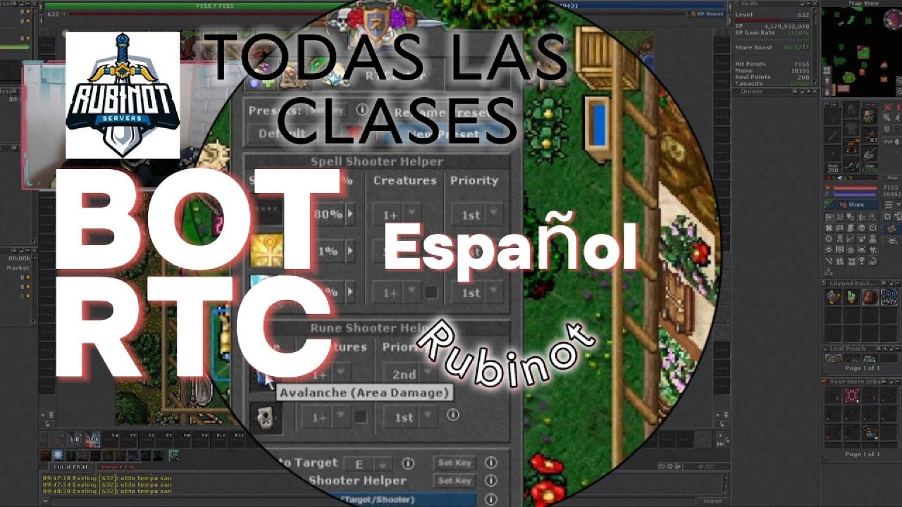 Rubinot bot rtc auto ayuda en español todas las clases
