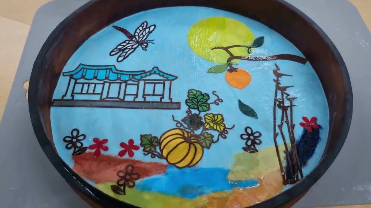 Autumn view in Seoul South Korea| Hanji Paper Painting 
