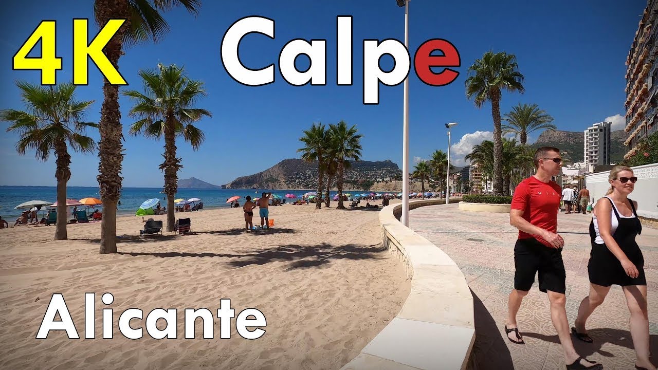 Paseo Marítimo de Calpe - A vista  de drone 4K
