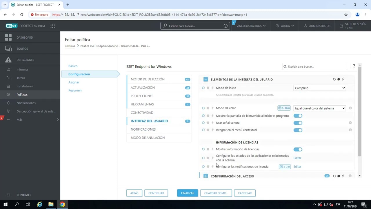 Como importar politicas en ESET PROTECT On Premise 11.1.x  respaldas previamente