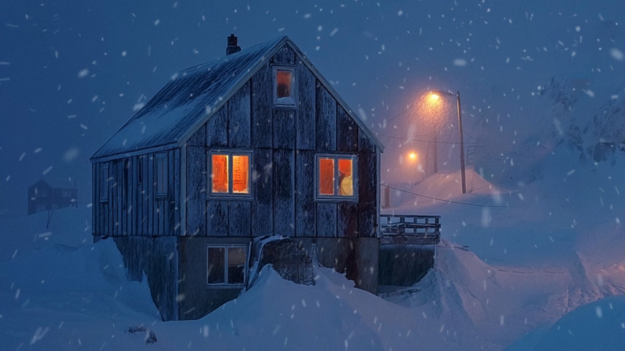 Snowstorm and Wind in a City House for Sleep and Calm | Haunting Winter Ambience | Relax, Study