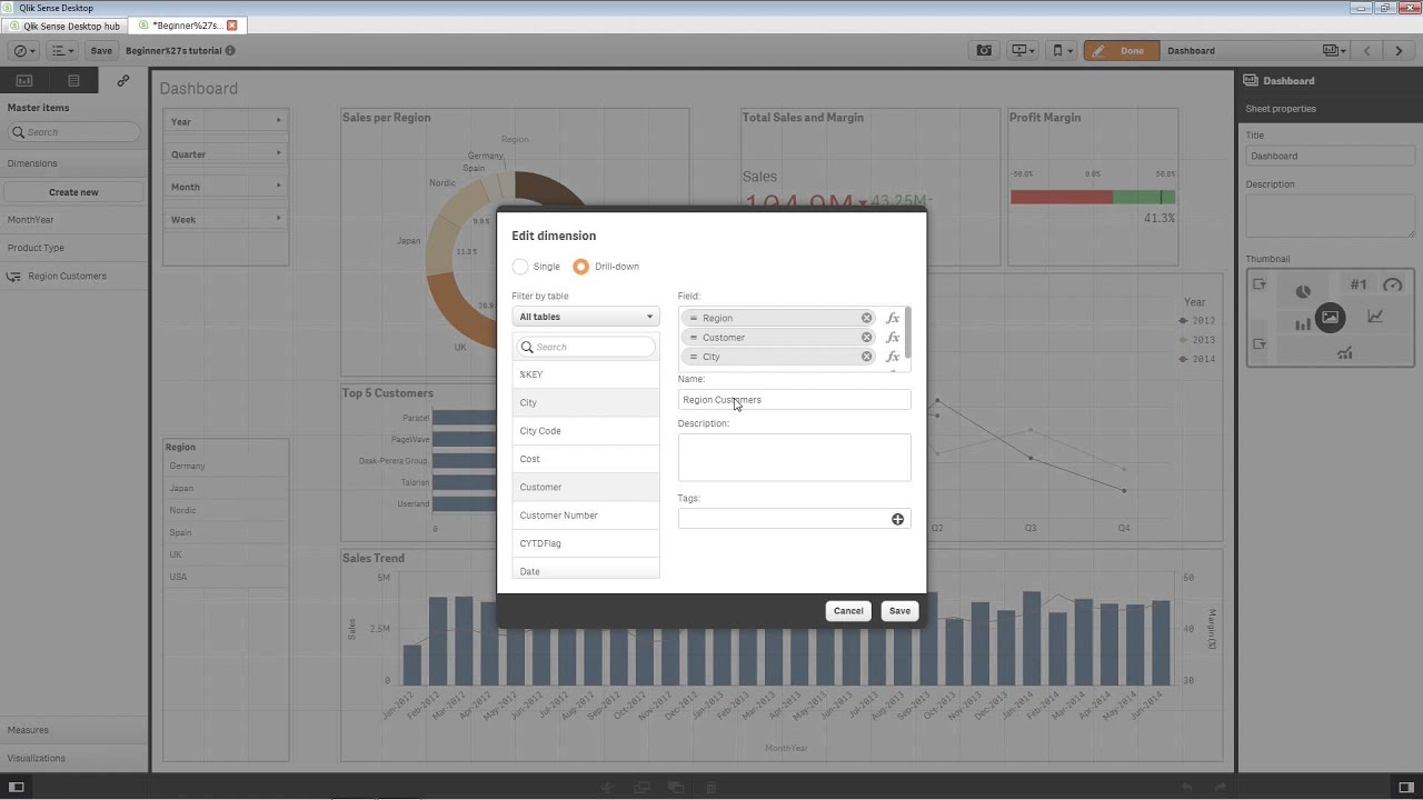 Editing master items - Qlik Sense