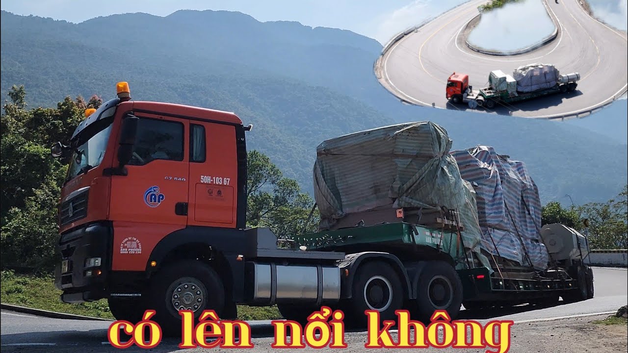 KHÚC CUA BẤT ỔN | CẬN CẢNH XE ĐẦU KÉO VƯỢT KHÚC CUA GẤP TRÊN ĐÈO HẢI VÂN