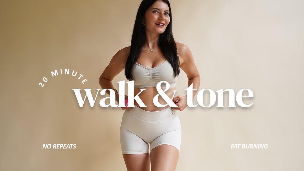 20 MIN EXPRESS WALK & TONE FOR FAT LOSS AND UPPER BODY STRENGTH- Walk at Home