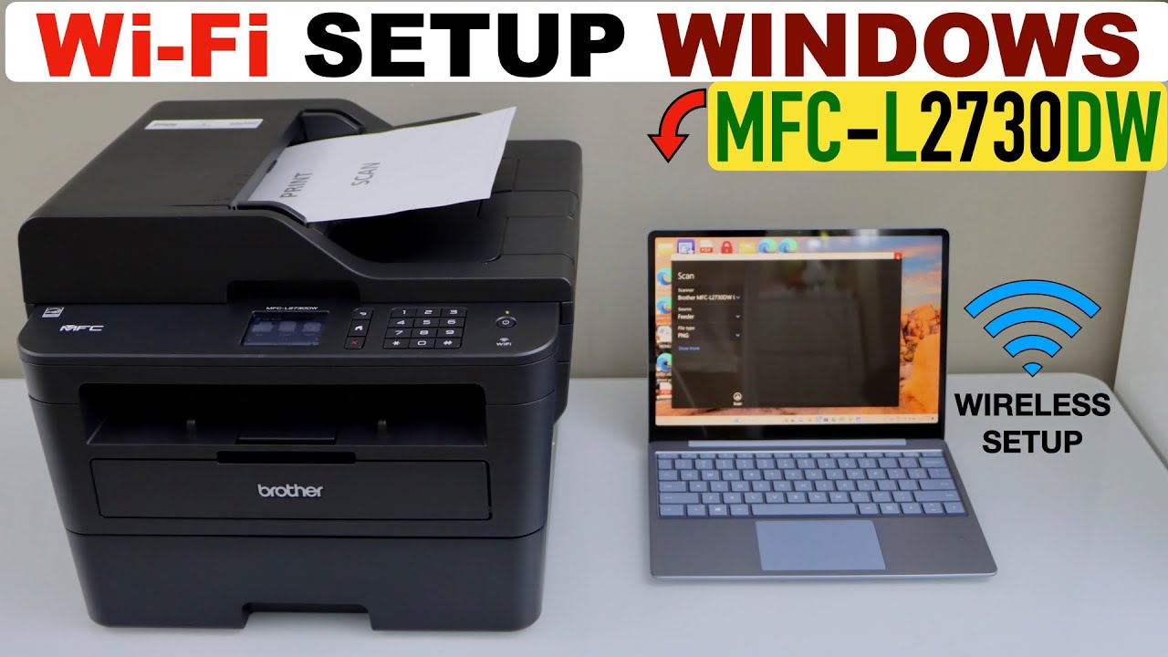 Brother MFC-L2730dw Wireless Setup With Windows Laptop, Printing & Scanning video.