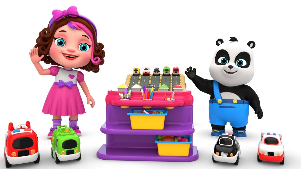 Fun Play with Street Vehicles Toys - Learn Colors - Pinky and Panda TV