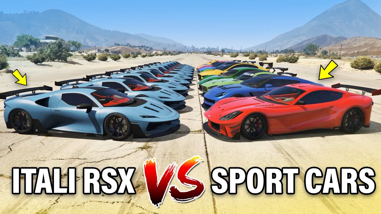 GTA 5 ONLINE - ITALI RSX VS 10 FASTEST SPORT CARS (WHICH IS FASTEST?) | DRAG RACE
