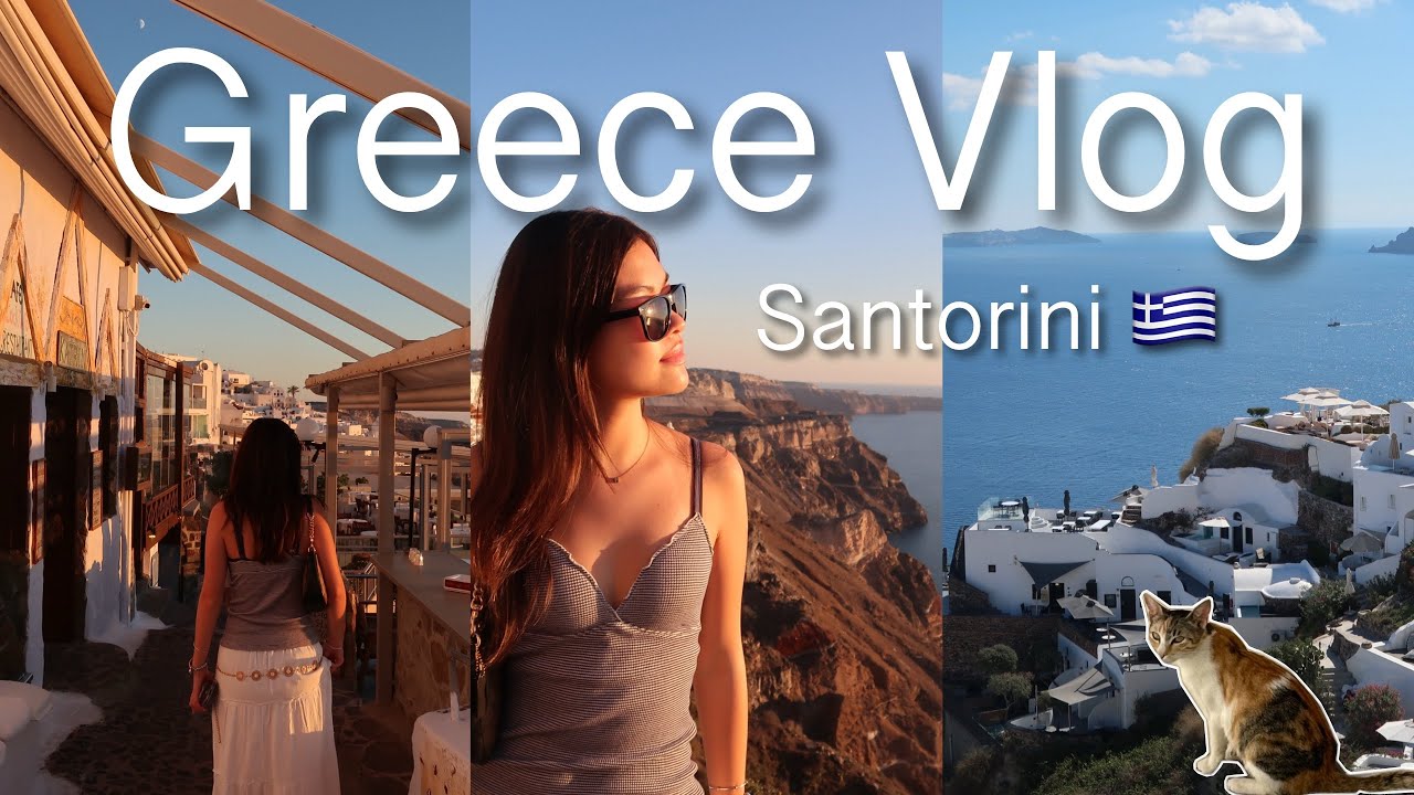 SANTORINI, GREECE VLOG 🇬🇷: oia, shopping, food and views