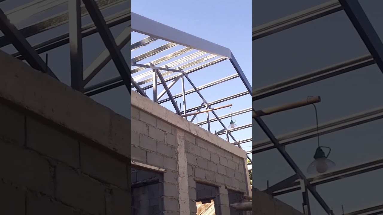 Roof steel truss installed 