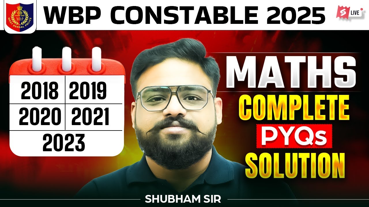 WBP Constable 2025 | WBP Constable Maths Class | Complete PYQs Solution | SHUB