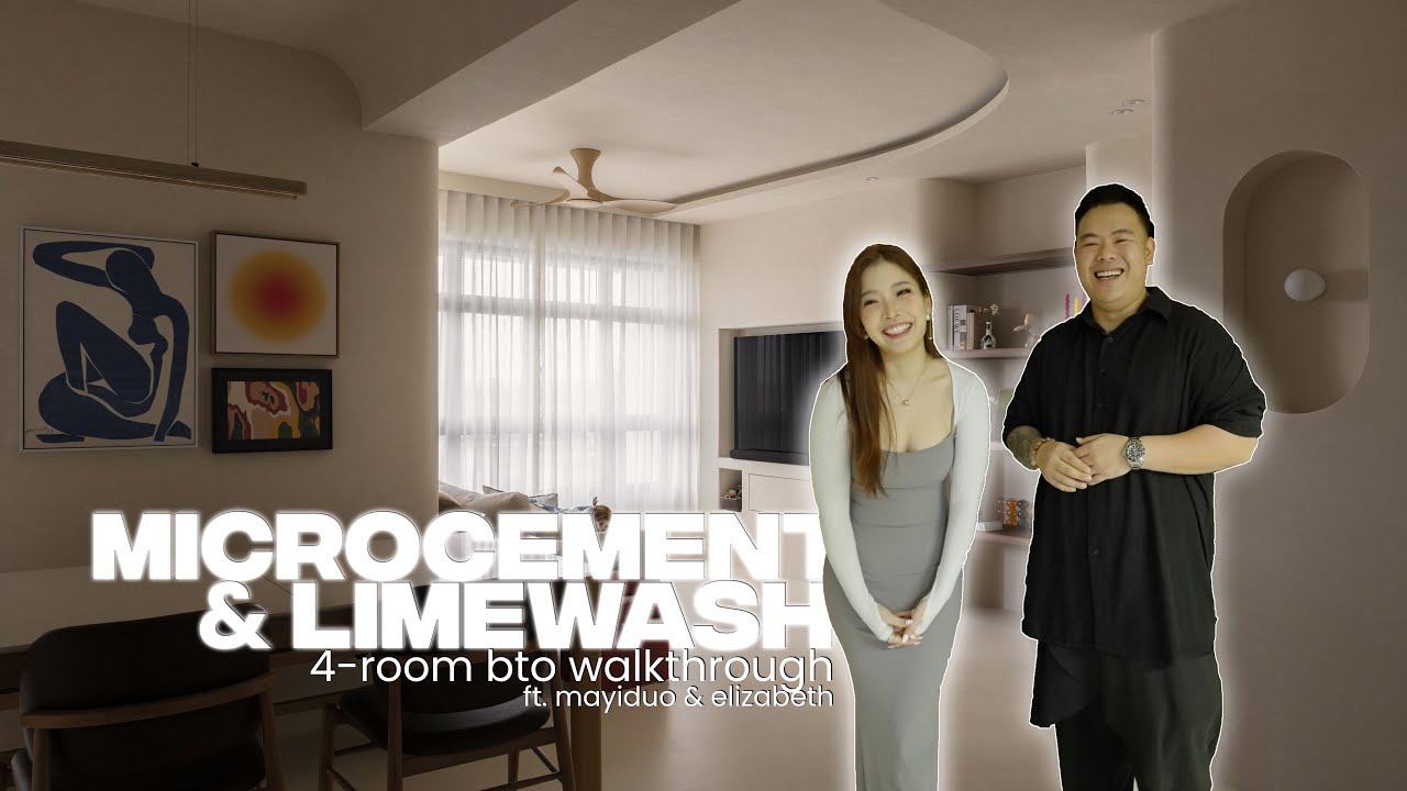 Walkthrough with Mayiduo & Elizabeth Boon: 4-Room BTO With Microcement & Limewash Tour | SG Interior