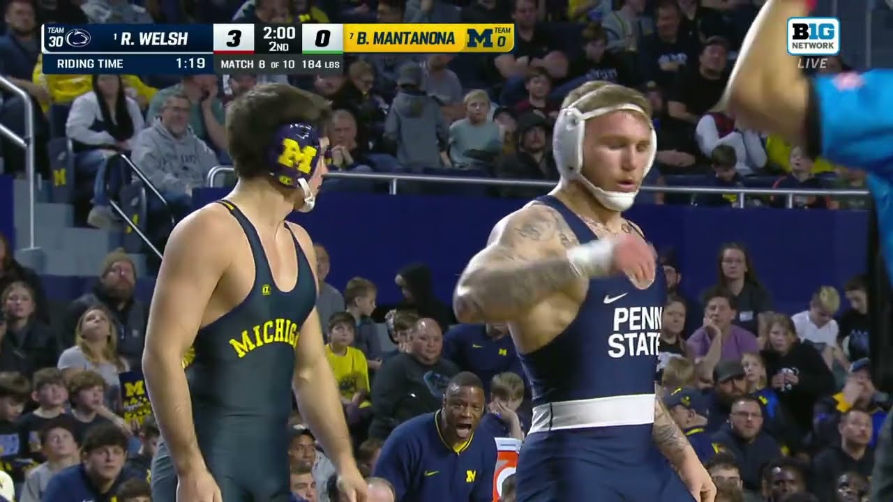 184 lbs: Penn State's Rocco Welsh vs. Michigan's Brock Mantanona | Penn State Wrestling