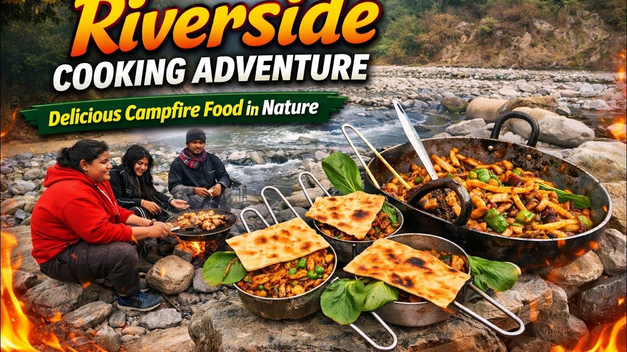 We Riverside COOKING ADVENTURE  Atta Thukpa cooking in Nepal
