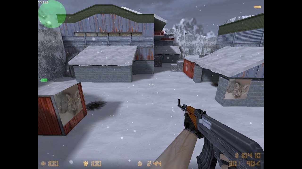 41 Counter-Strike CS 1.6 de_nuke_winter_32 gameplay vs expert bots christmas xmas de nuke winter