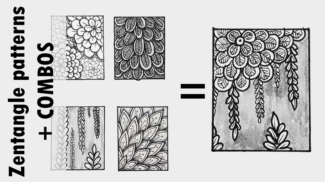 9 Zentangle Organic Patterns and how to COMBINE them || Tutorial || With Shading Tips || Part 1
