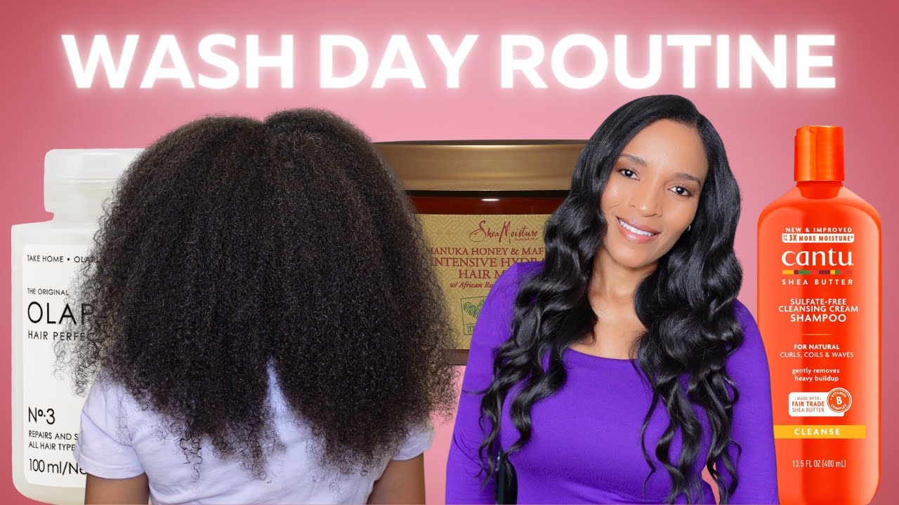 Straight Hair Natural Full Wash Day Routine | Long Healthy Hair!