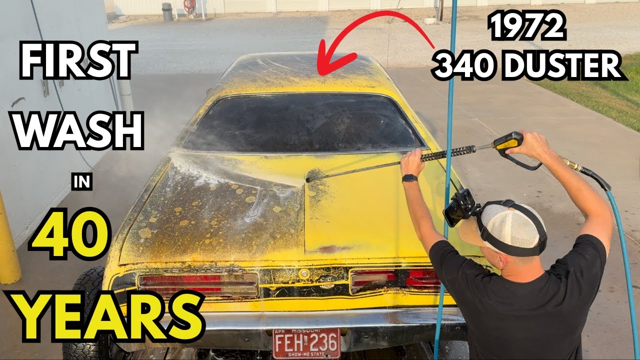 SATISFYING first wash in 40 YEARS! ABANDONED Plymouth 340 Duster