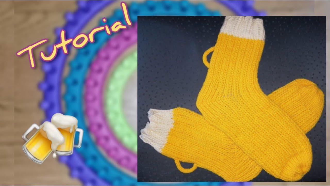 Prost🍻 - Stricke coole Bier-Socken auf dem Strickring - auch super als Geschenk 😉- auch für Anfänger