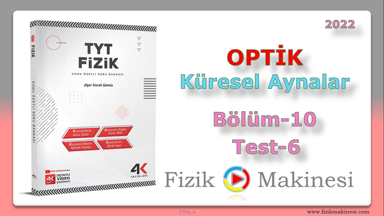 4K TYT Soru Bankası OPTİK Küresel Aynalar 10.Bölüm Test-6 [2022] TYT YAZ KAMPI
