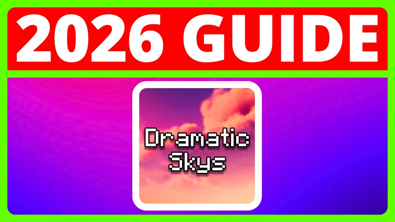 Как скачать и установить Dramatic Skys для Minecraft Java в 2026 году | Ресурс-пак Minecraft Sky