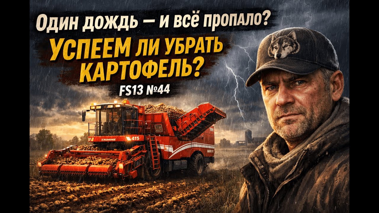 Дождь на подходе… Успеем ли убрать картофель? | FS13 | Дневник фермера №44