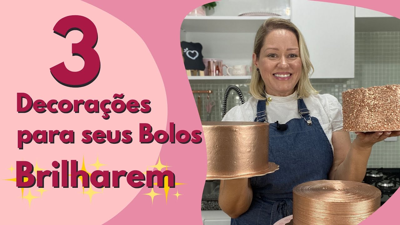 Faça seus bolos brilharem - 3 técnicas usando o pó dourado rosê